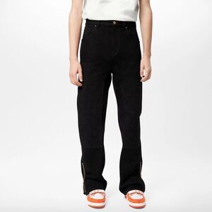 Louis Vuitton Monogram Workwear Denim Carpenter Jeans Black Color Size 33